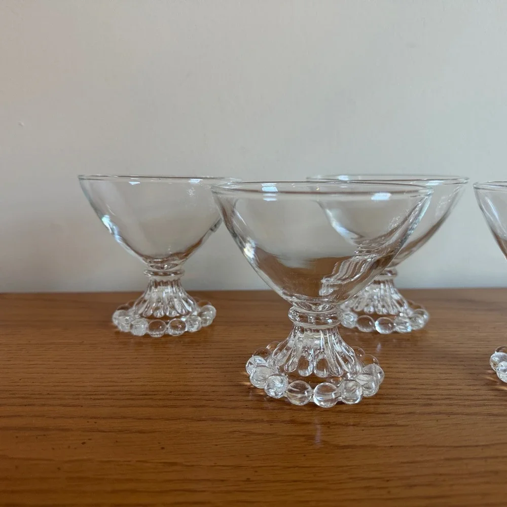 Anchor Hocking Boogie‎ Berwick Footed Sherbet Champagne Glasses Set of 5